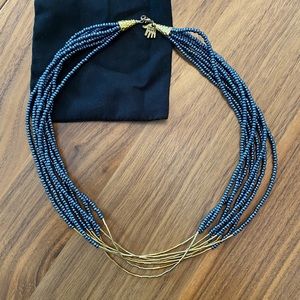 Handmade Black and Gold Beaded Necklace